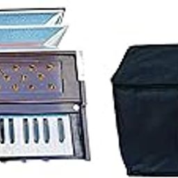 KHALSA MUSICAL Best Harmonium 7 Stopper, Double Bellow, 39 Key, Two Reed(Bass-Male),3 1/4 Octave With Free Carry Bag K.M-1