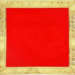 Dharohar The Heritage Mandir Aasan Prayer Mat | Mat for Meditation | Pooja Aasan Sitting Mat Velvet | Puja Aasan for Home (Red) (38x38 cm)-image-11