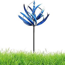 Woodstock Chimes Garden Wind Spinner - Metal Wrought Iron, Rust & Fade Resistant, Blue-picture-17