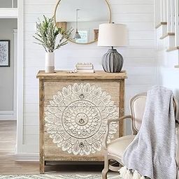 FURNSTREET FURNITURE Solid Wooden Handcarved Chest of Drawer with 3 Drawer | Storage Cabinet for Living Room, Bedroom, Hotel & Home, Brown Finish-16