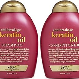 OGX Strength & Length Keratin Fortifying Anti-Frizz Shampoo + Conditioner Combo | Damaged Hair & Split Ends, with Keratin Proteins & Argan Oil, Paraben Sulfate Free 770 ml-image-70