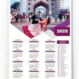 2025 Customised Synthetics Single Sheet Photo Calendar 240GSM | Waterproof | Wall Mount Calendar - MUSHA (Design 13)-image-88