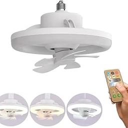 ZNUJ Ceiling Fan with LED Light, Remote Control, 3 Color Dimmable (Warm/Neutral/Cool)- 10" Light/ 7.5" Oscillating Fan, 3 Speeds for Cabin, Bathroom, Kitchen-image-77