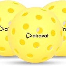 AIRAVAT Premium Outdoor Pickleball Set of 3, 40 Hole Pickleball for Tournament and Competition, Perfectly Balanced, High Bounce True Flight, Durable, Ideal for All Skill Levels (Yellow)-26