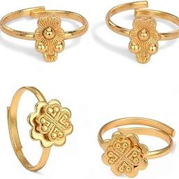 Set of 2 Pair Toe Rings Adjustable Traditional & Fashionable Accessories for Women-23