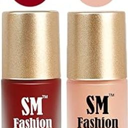 SM FASHION Nail Polishes, Berry Pink -Peach Velvet Matte Nail Paint Combo Set of 2 Pcs 7ml each-4
