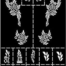VANVATI Mehndi Stencil Sticker with Elegant Artistic Flower Lines for Palm Beauty-image-51