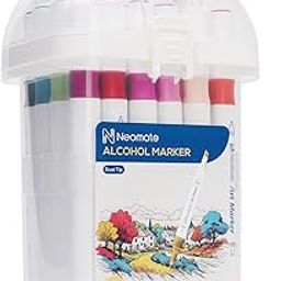 Neomate 24 Pcs Dual-Tip Alcohol Markers Set | Non-Toxic Art Supplies For Kids & Adults | Chisel and Fine Tips For Drawing & Sketching Ideal For Coloring Books, Multicolor-22