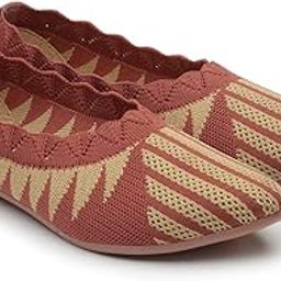 SNEAKERSVILLA Fashion Ballet Flats Bellies for Women,Latest Collection Ballet Flats Bellies for Women and Girls (Peach, 3)-image-46