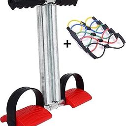ALN® 5 in 1 Ab Tummy Trimmer with Chest Expander Combo Resistance 8 Type Muscle Workout Pulling Exerciser Fitness Tube for Men and Women - Multi Color-12