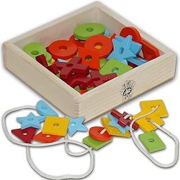 Skillofun Wooden Geometric Beads for 2 year Old , Colorful Shapes For Beading | Fine Motor Activity Toys For Kids | Develops Color Recognition Hand-eye Coordination | Beads For Kids Activity-image-88