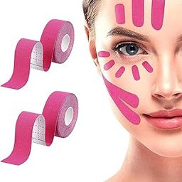 2pcs Face Lifting Tapes, Face Tape for Face Lift, Forehead Wrinkle Patches, Neck Wrinkle Remover,Women's Overnight Tightening Tool(Pink 2.5 * 5M)-image-3