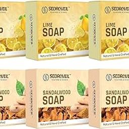 SEDROVEIL Lime Soap and Sandalwood Soap | Natural & Handcrafted | Paraben-Free | Antibacterial & Anti-Acne | Gentle Exfoliation | For Clear & Healthy Skin | Pack of 12 x 95g Bar-9