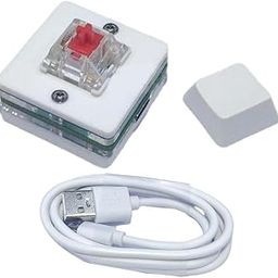 UJEAVETTE® USB Mini 1 Key Keyboard Programming RGB Backlight for Office Red Switch-image-0