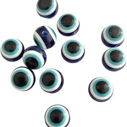 meryCraft 12 Pieces Round Shape Big Size Beads Blue Evil Eye Beads for Bracelet-Necklace-Key Rings and Craft Work.Size-12mm-45