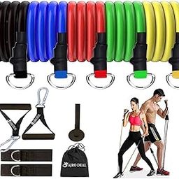 AJRO DEAL 6 Month Warranty | Resistance Bands Set for Exercise|Workout Toning Tube Kit | Door Anchor, Handles, Carry Bag, Legs Ankle Straps, Resistance Tube Set, 30+ Exercise Guide-image-6
