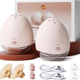 NCVI Breast Pump Electrical, Double Wearable Breast Pump for Feeding Mothers, Hands Free Breast Milk Pump 4 Modes & 9 Levels, Rechargeable Battery, BPA Free (2 Pumps)-image-59