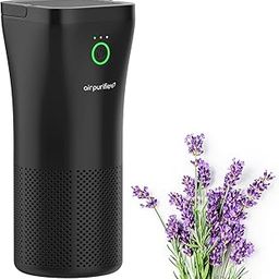 Portable Car Air Purifier - Homintell Mini Air Purifiers for Smokers and Allergies Air Cleaner, True Hepa Air Filter, Aromatherapy bottle, black-image-40