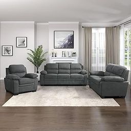Torque - Jett 3+2+1 Seater Fabric Sofa Set for Living Room (Dark Grey) | Modern Sofa Set 6 Seater | Corner for Bedroom House Gift | 3 Year Warranty-image-5