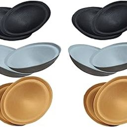 Women Cotton 6 Pair Round Bra Cup Pad in Brown, Black, White Color-image-79