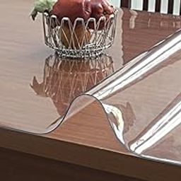LIV Table Top Protector 2MM Thickenes Waterproof Easy Clean PVC Dining Top Sheet (18x48 Inch)-image-35