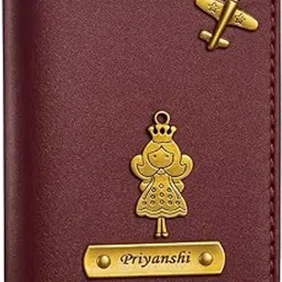 celed Personalised Leather Passport Cover, Travel Document Holder with Multiple Compartments, Black with Gold Accents, Unisex (Purple)-picture-15
