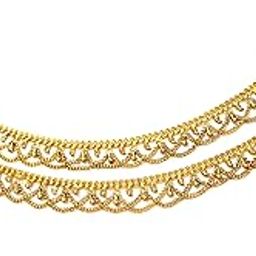 Gold Metal Alloy Panchaloha Anklets for Women-image-3