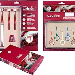 My1Brush Manual 3-Sided Toothbrush | India's First InstaClean Triple-Surface Brush | Ultra Soft Bristles | 2 Replaceable Heads + Stand with EazyPick Dental Cleaning Tool | Ultra Slim 0.2mm Tip | Rubber Grip Reusable Interdental Pick-image-63