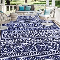 StepLively Outdoor Rug 5x8 ft, Reversible Waterproof Outdoor Plastic Straw Rug, Patio Rug Waterproof, Outdoor Large Area Rug for RV, Camping, Garden, Porch, All-Weather & Easy to Clean(Blue)-image-57