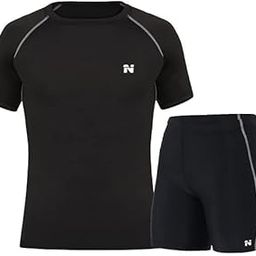 Men Compression Tshirt For Gym Workout and Half Compression Tight Workout Set Pack Of 2-6