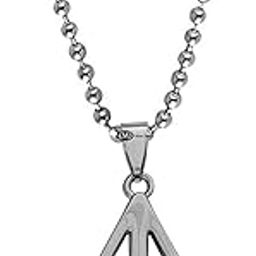 Rock Star Jewelry Rotational Triangle Locket Pendant Gold & Silver Stainless Steel,Metal Triangle Pendant Necklace Chain for Men and Women-18