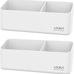 loukin Magnetic and Adhesive Marker Holder, Dry Erase Accessory Tray, Magnetic Storage Organizer for Whiteboard, Glass or Refrigerators 2 Pack(White)-12