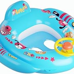 Lifelong Swimming Tube Inflatable Swim Ring Pool Float Aid Baby Seat Safe Anti-flip Kids Cartoon Swimming Ring(Blue)-34