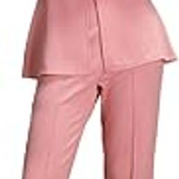 Women's Elegant Co-Ord Set with Puff Sleeve Top & Straight Pants – Stylish Office, Formal Suit Set-image-51