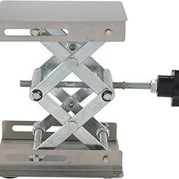 Pasuihcay Scientific Lab Jack-100 x 100mm Stainless Steel Lab Stand Table Rack Scissor Lab-Lift Lifter for Science Experiment, Silver-image-29