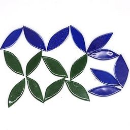 Sweven Art Mosaic Tiles,40x15mm Size Leaves, 3mm Thick, Dark Blue & Dark Green Color (Pack of 200Gms)-image-7