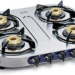 Glen 4 Burner Stainless Steel Gas Stove 1 High Flame 3 Brass Burners 2 year warranty (1044 HF)-image-45