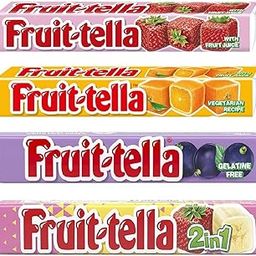 Fruittella Combo Pack With Strwaberry, Orange, Grape, Strawberry Banana, Gelatin Free Each 32.4gm (Pack Of 4)-image-46