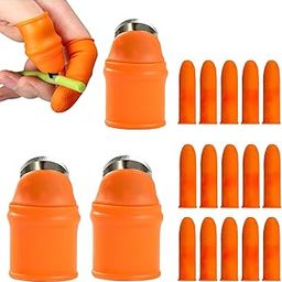 CoolShef 3 Pcs Finger Protector for Cutting Vegetables, Multi Gardening Mini Branch Thumb Cutter with 15 Pcs Silicone Fingers Protectors for Harvesting, Plants Picking, Trimming-picture-15