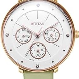 Neo Quartz Multifunction White Dial Leather Strap Watch for Women-NS2651WL09/NT2651WL09-75