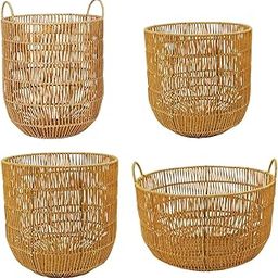 Imitation Rattan Basket Toys Bin Laundry Hamper for Nursery Bedroom Bathroom 30x41cm'-15