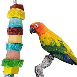 CONGO - NATURAL PARROT TREAT 28X5 Cm Luffa With Calcium Color Block Hanging Toy For Playing And Chewing Blocks For Budgies,Cockatiels,Conure,Senegal And Other Birds(Piece Of 1)-image-7
