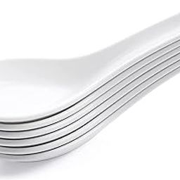 Tagrock Ceramic Soup And Dessert Spoon, Microwave Safe - Pack Of 6 (White) - 13 Cm-26