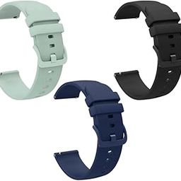 19mm Watch Strap Band Soft Silicone Replacement Wristband Straps with Metal Buckle Compatible with Noise ColorFit Pulse, Beat, Pro 2/Oxy & Boat Strom Smartwatch (Sea Green,Navy,Black)-27