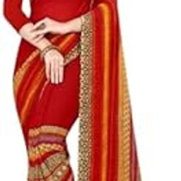 From Kaushal Textiles Women's Georgette Printed Saree Without Border with Matching Blouse Piece-image-22
