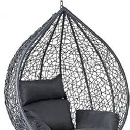 Iron Outdoor Furniture Single Seater Swing Without Stand (Grey With Grey Cushion), 98 Centimeters, 121 CM-image-56