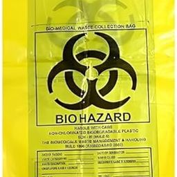 Biohazard/Bio-Medical Waste Bag | Hygiene Bio Waste Bag | Printed Garbage Bags | Yellow - 30X36 Inch - Pack of 5-image-8