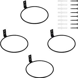 5 INCH Flower Pot Holder Bracket Ring, Wall Mounted Metal Planter Ring Hooks Hangers Wall Planter Hook for Indoor and Outdoor (Black - Pack of 4)-image-79