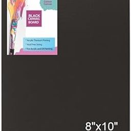 Eduway Medium Grain 8x10 inch Cotton Black Canvas Board- Pack of 1, (20x25 cms) with 4mm MDF Board Backing, for Painting.-18