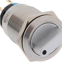 CALANDIS 19Mm Mounted Thread 3 Pole Spdt 2 Positions Self Locking Latching On/Off Rotary Switch 1No+1Nc-2